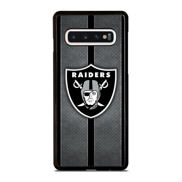 LAS VEGAS RAIDERS NFL METAL STRIPE Samsung Galaxy S10 Case Cover