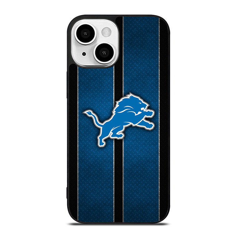 DETROIT LIONS NFL METAL STRIPE iPhone 13 Mini Case Cover
