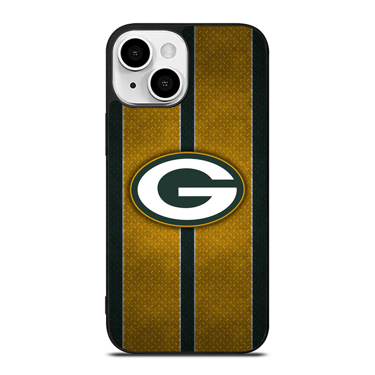 GREEN BAY PACKERS NFL METAL STRIPE iPhone 13 Mini Case Cover