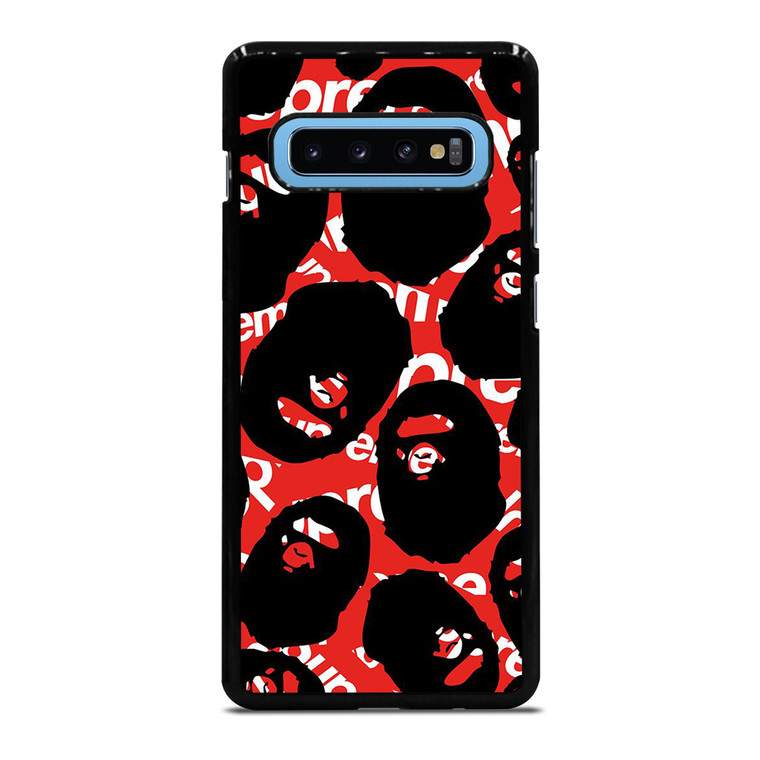 SUPREME X BAPE A BATHING APE Samsung Galaxy S10 Plus Case Cover