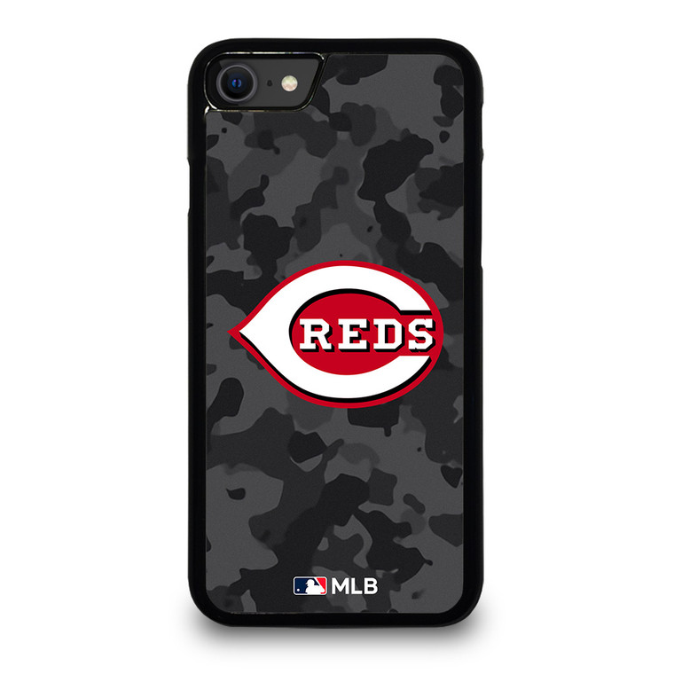 CINCINNATI REDS BASEBALL BLACK CAMO iPhone SE 2020 Case Cover