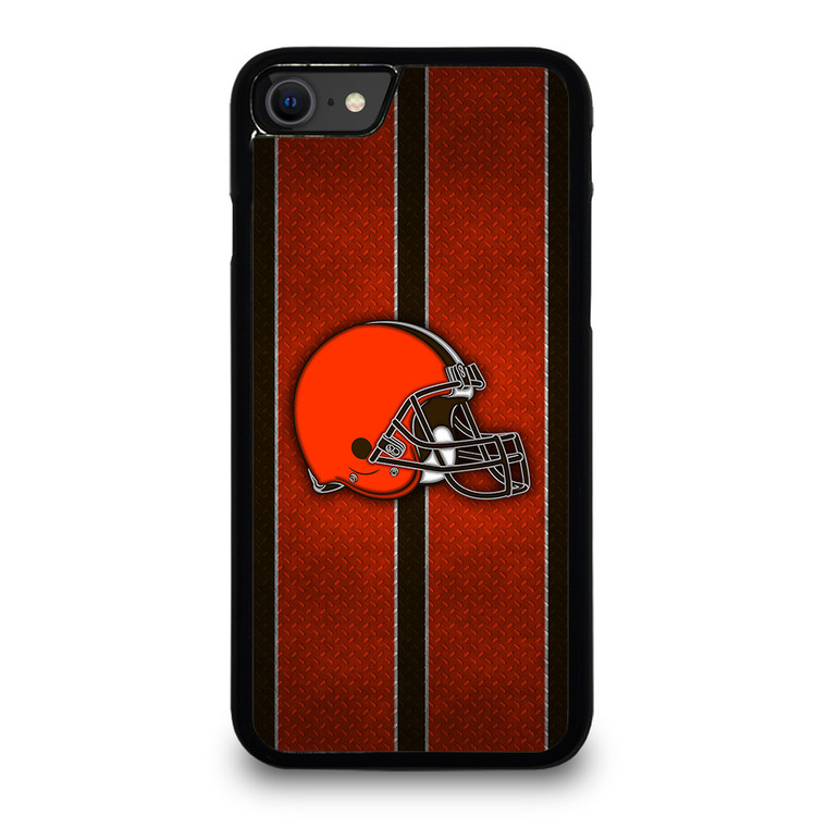 CLEVELAND BROWNS NFL METAL STRIPE iPhone SE 2020 Case Cover