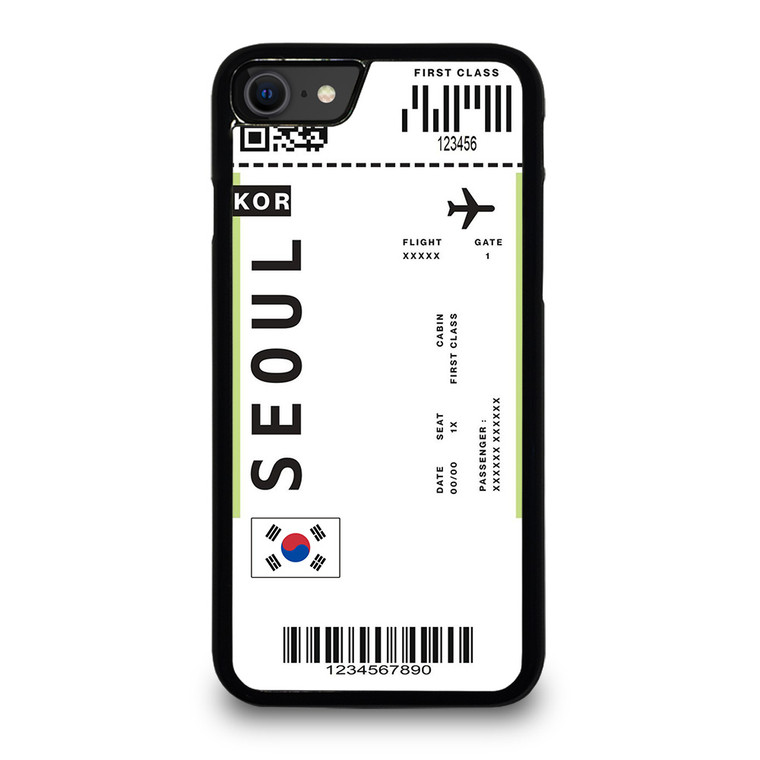 FLIGHT TICKETS SEOUL SOUTH KOREA iPhone SE 2020 Case Cover