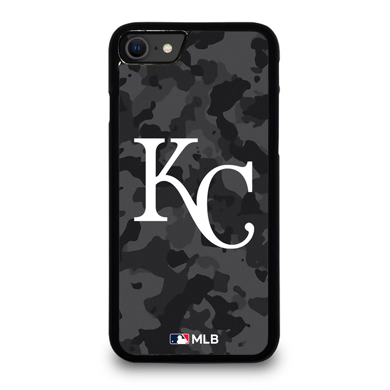 KANSAS CITY ROYALS BASEBALL BLACK CAMO iPhone SE 2020 Case Cover
