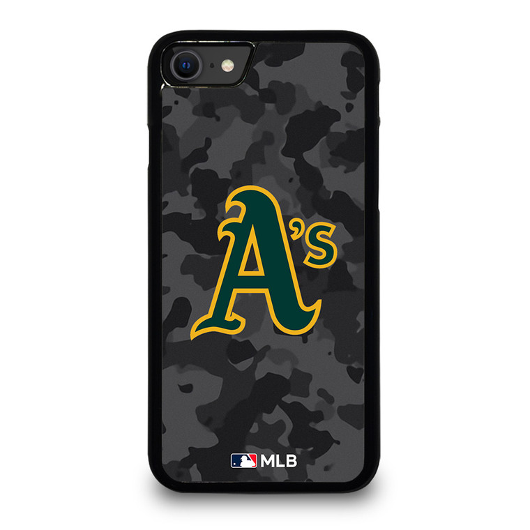 OAKLAND ATHLETICS BASEBALL BLACK CAMO iPhone SE 2020 Case Cover