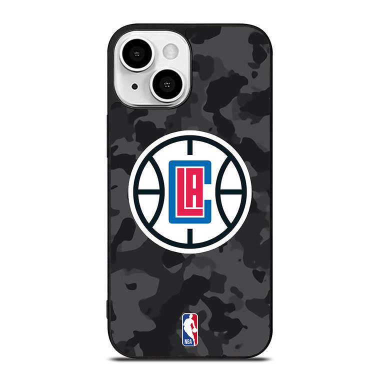 LOS ANGELES CLIPPERS BLACK CAMO iPhone 13 Mini Case Cover LOS ANGELES CLIPPERS BLACK CAMO iPhone 13 Mini Case Cover