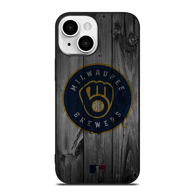 MILWAUKEE BREWERS BASEBALL MLB WOOD LOGO iPhone 13 Mini Case Cover