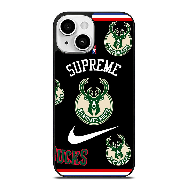 MILWAUKEE BUCKS NBA X SUPREME NIKE iPhone 13 Mini Case Cover MILWAUKEE BUCKS NBA X SUPREME NIKE iPhone 13 Mini Case Cover