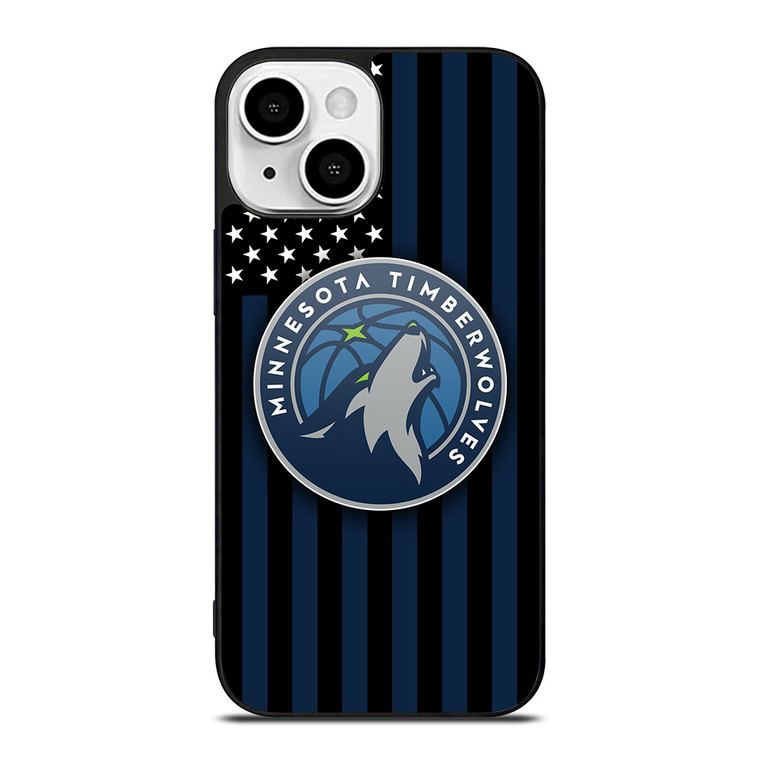 MINNESOTA TIMBERWOLVES NBA USA FLAG iPhone 13 Mini Case Cover