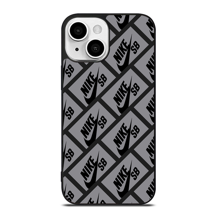 NIKE SB SKATEBOARD BOX PATTERN GREY iPhone 13 Mini Case Cover NIKE SB SKATEBOARD BOX PATTERN GREY iPhone 13 Mini Case Cover