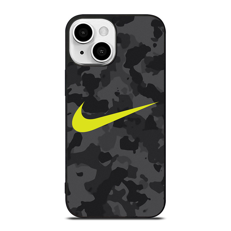 NIKE SWOOSH BLACK CAMO iPhone 13 Mini Case Cover