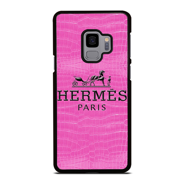 HERMES PARIS PINK LEATHER Samsung Galaxy S9 Case Cover