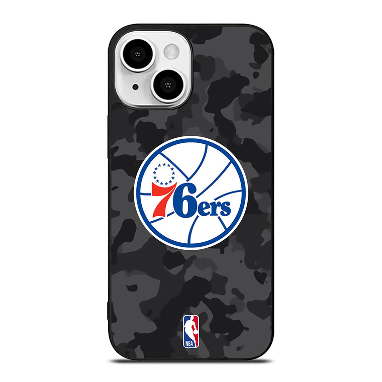 PHILADELPHIA 76ERS BLACK CAMO iPhone 13 Mini Case Cover