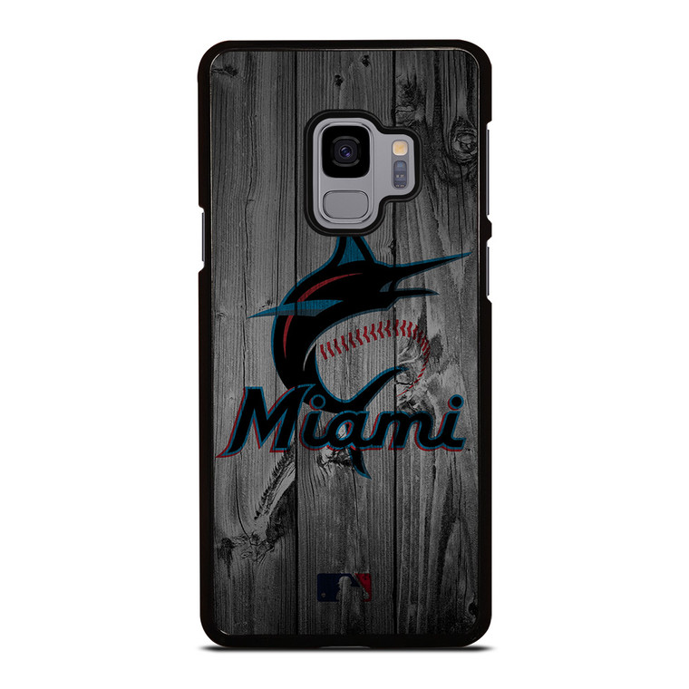 MIAMI MARLINS BASEBALL MLB WOOD LOGO Samsung Galaxy S9 Case Cover