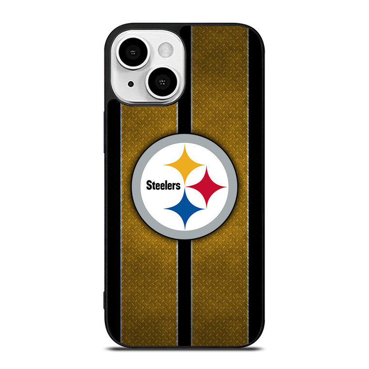 PITTSBURGH STEELERS NFL METAL STRIPE iPhone 13 Mini Case Cover