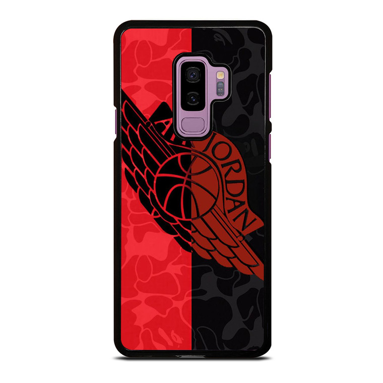 AIR JORDAN RED BLACK BAPE Samsung Galaxy S9 Plus Case Cover