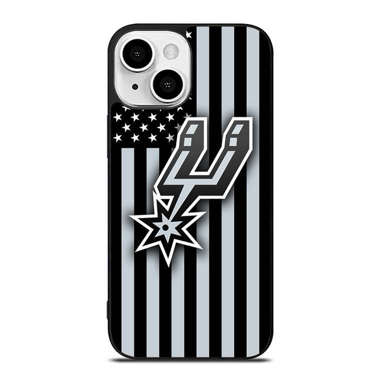 SAN ANTONIO SPURS NBA USA FLAG iPhone 13 Mini Case Cover