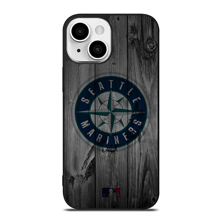 SEATTLE MARINERS BASEBALL MLB WOOD LOGO iPhone 13 Mini Case Cover
