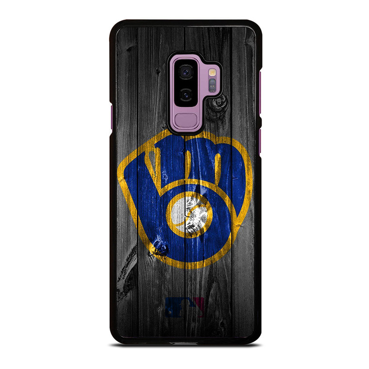 MILWAUKEE BREWERS MLB BASEBALL WOODEN LOGO Samsung Galaxy S9 Plus Case Cover