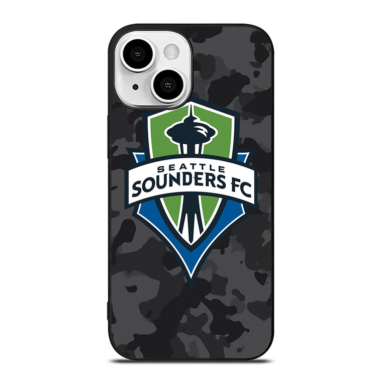 SEATTLE SOUNDERS FC MLS BLACK CAMO iPhone 13 Mini Case Cover