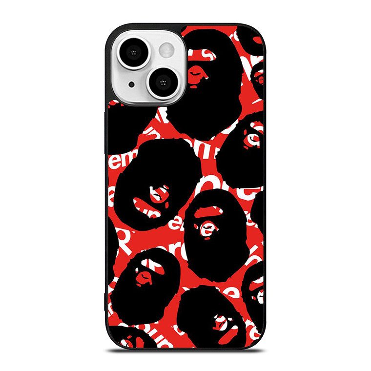 SUPREME X BAPE A BATHING APE iPhone 13 Mini Case Cover
