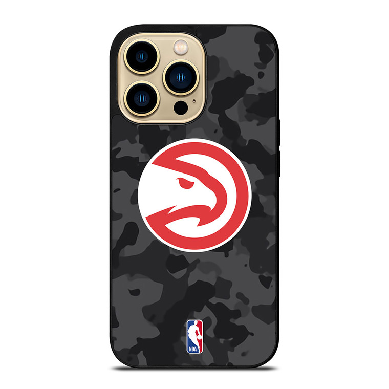 ATLANTA HAWKS BLACK CAMO iPhone 14 Pro Max Case Cover