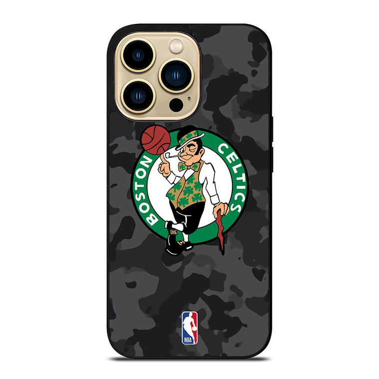 BOSTON CELTICS BLACK CAMO iPhone 14 Pro Max Case Cover