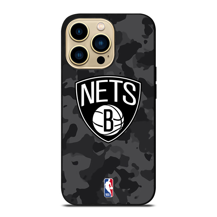 BROOKLYN NETS BLACK CAMO iPhone 14 Pro Max Case Cover