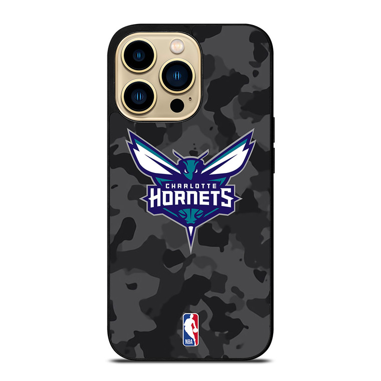 CHARLOTTE HORNETS BLACK CAMO iPhone 14 Pro Max Case Cover
