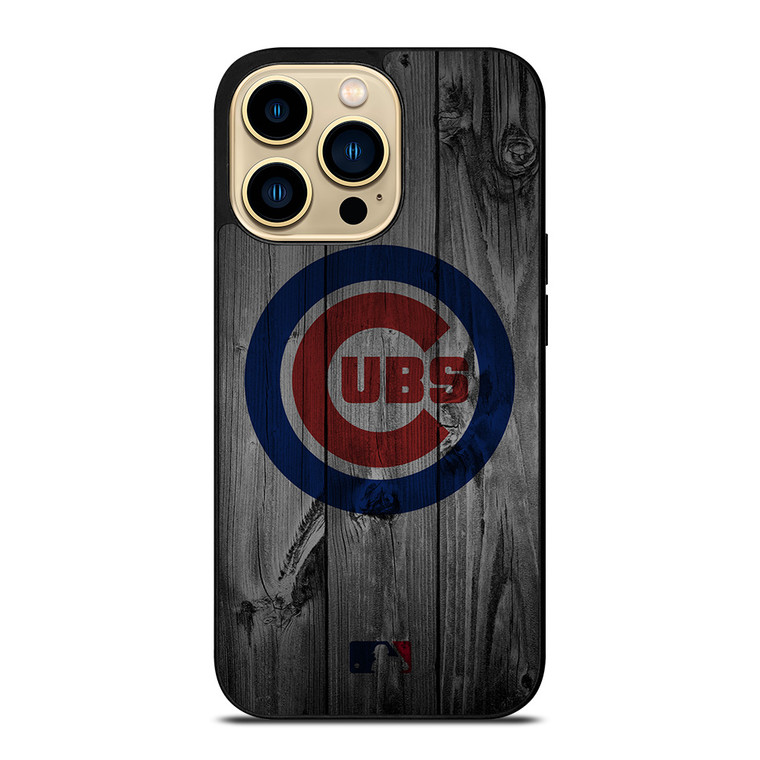 CHICAGO CUBS BASEBALL MLB WOOD LOGO iPhone 14 Pro Max Case Cover