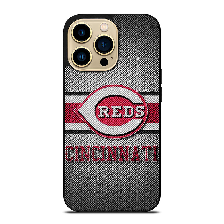 CINCINNATI RED MLB BASEBALL METAL iPhone 14 Pro Max Case Cover