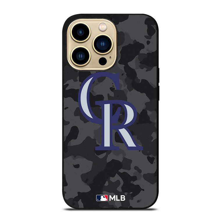 COLORADO ROCKIES BASEBALL BLACK CAMO iPhone 14 Pro Max Case Cover