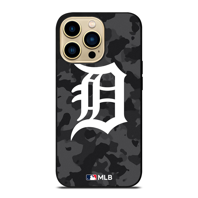 DETROIT TIGERS BASEBALL BLACK CAMO iPhone 14 Pro Max Case Cover