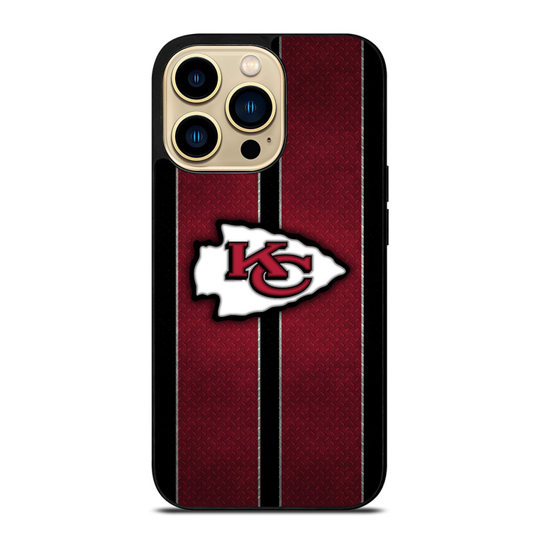 KANSAS CITY CHIEFS NFL METAL STRIPE iPhone 14 Pro Max Case Cover