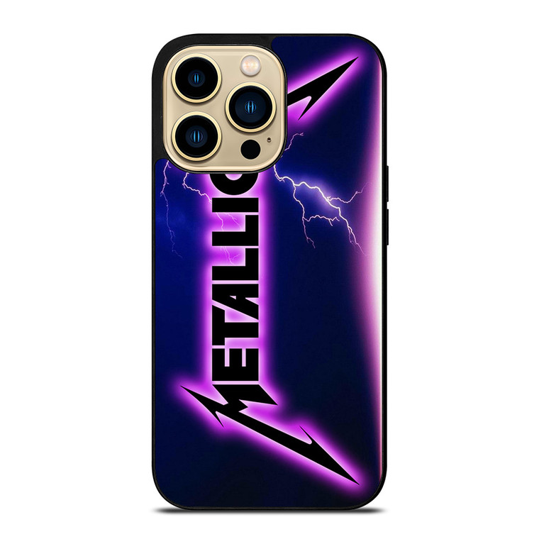 METALLICA ROCK BAND VIOLET LIGHTNING iPhone 14 Pro Max Case Cover