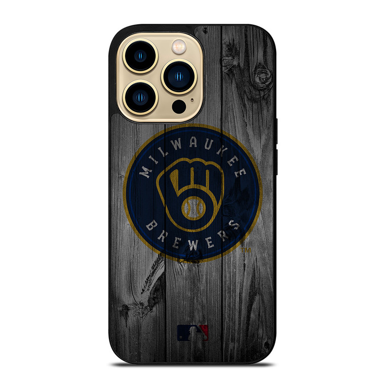 MILWAUKEE BREWERS BASEBALL MLB WOOD LOGO iPhone 14 Pro Max Case Cover
