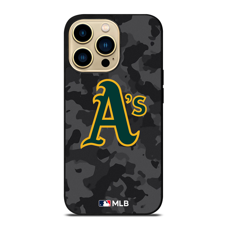 OAKLAND ATHLETICS BASEBALL BLACK CAMO iPhone 14 Pro Max Case Cover