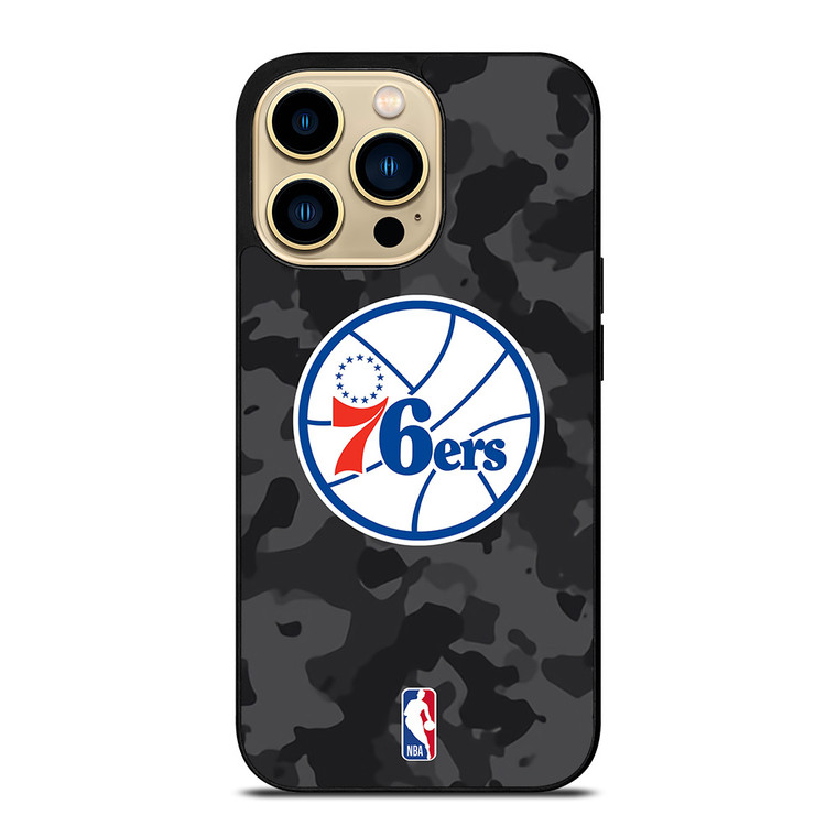 PHILADELPHIA 76ERS BLACK CAMO iPhone 14 Pro Max Case Cover