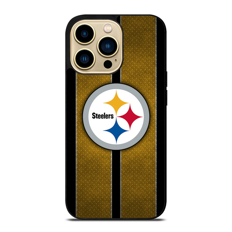 PITTSBURGH STEELERS NFL METAL STRIPE iPhone 14 Pro Max Case Cover