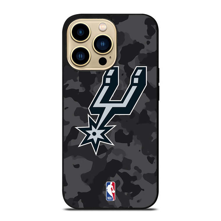 SAN ANTONIO SPURS BLACK CAMO iPhone 14 Pro Max Case Cover