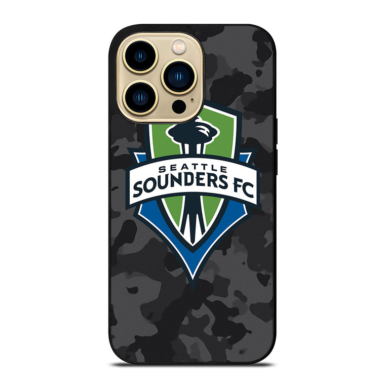 SEATTLE SOUNDERS FC MLS BLACK CAMO iPhone 14 Pro Max Case Cover