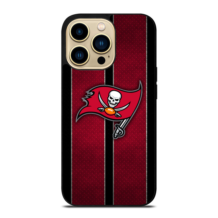 TAMPA BAY BUCCANEERS NFL METAL STRIPE iPhone 14 Pro Max Case Cover