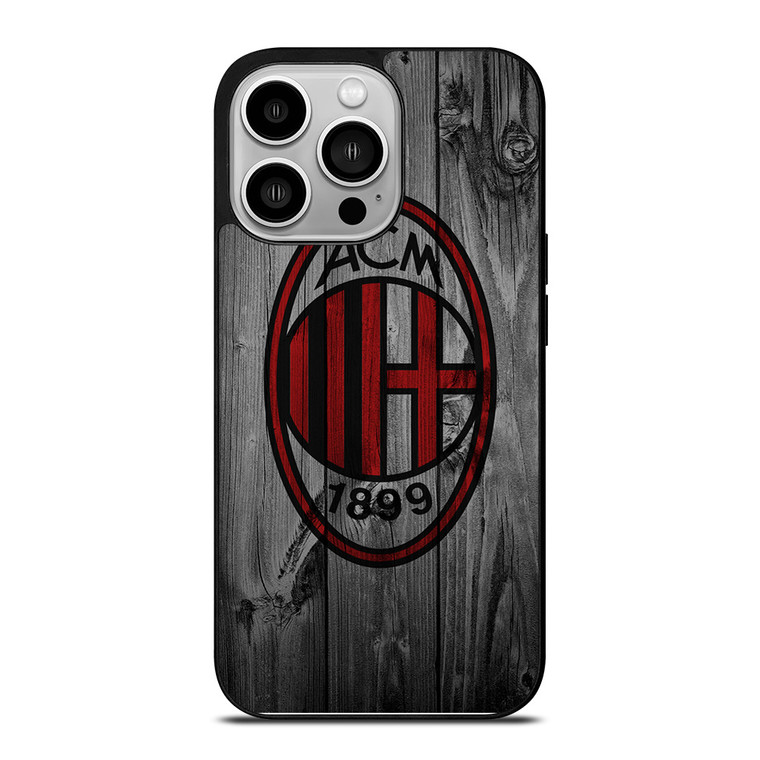 AC MILAN FOOTBALL WOODEN LOGO iPhone 14 Pro Case Cover