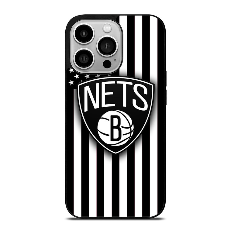 BROOKLYN NETS NBA USA FLAG iPhone 14 Pro Case Cover