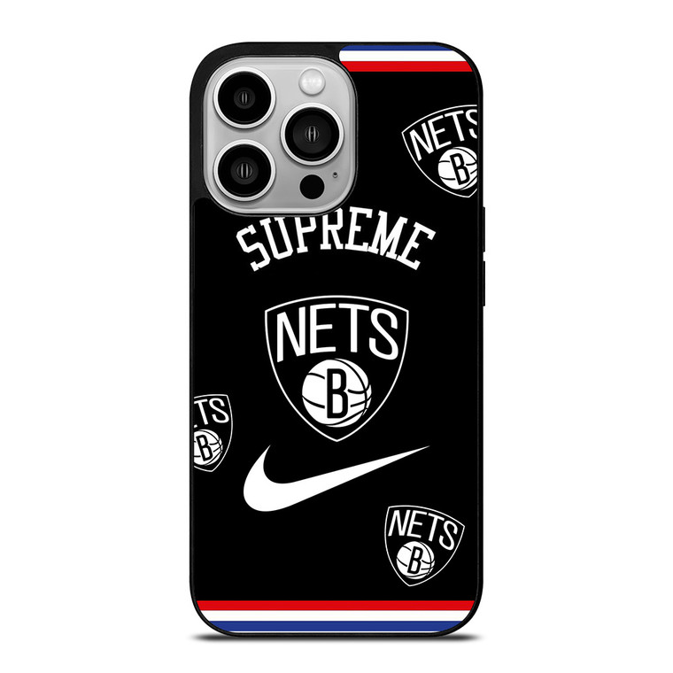 BROOKLYN NETS NBA X SUPREME NIKE iPhone 14 Pro Case Cover