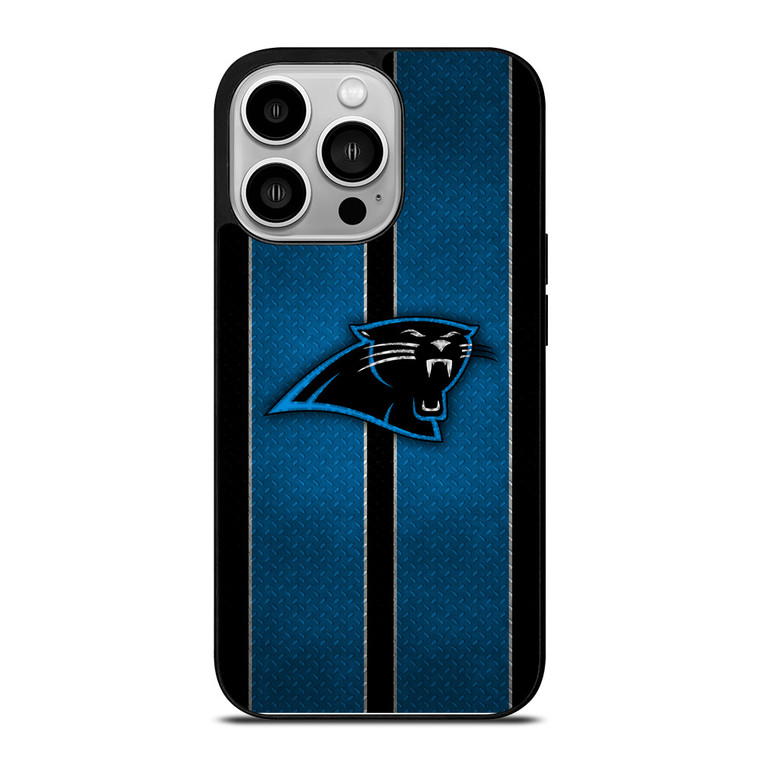 CAROLINA PANTHERS NFL METAL STRIPE iPhone 14 Pro Case Cover