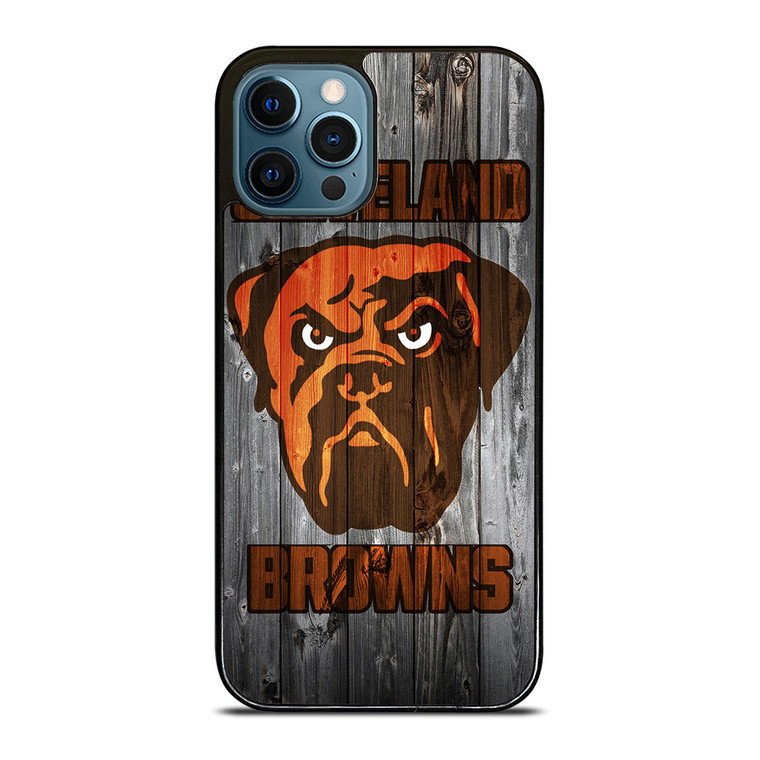 CLEVELAND BROWNS NFL FOOTBALL WOODEN LOGO iPhone 12 Pro Max Case Cover