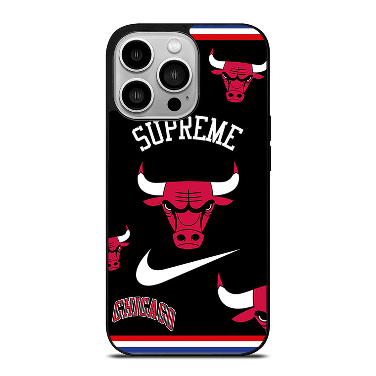 CHICAGO BULLS NBA X SUPREME NIKE iPhone 14 Pro Case Cover