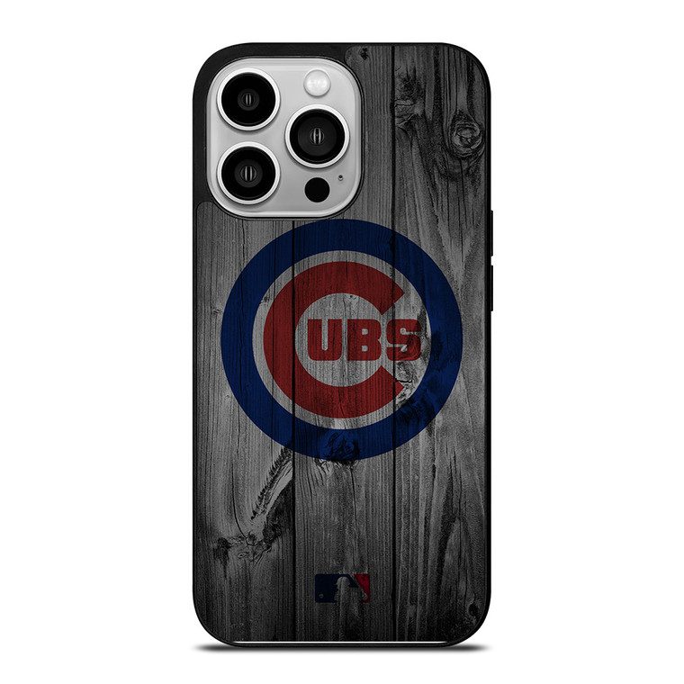 CHICAGO CUBS BASEBALL MLB WOOD LOGO iPhone 14 Pro Case Cover