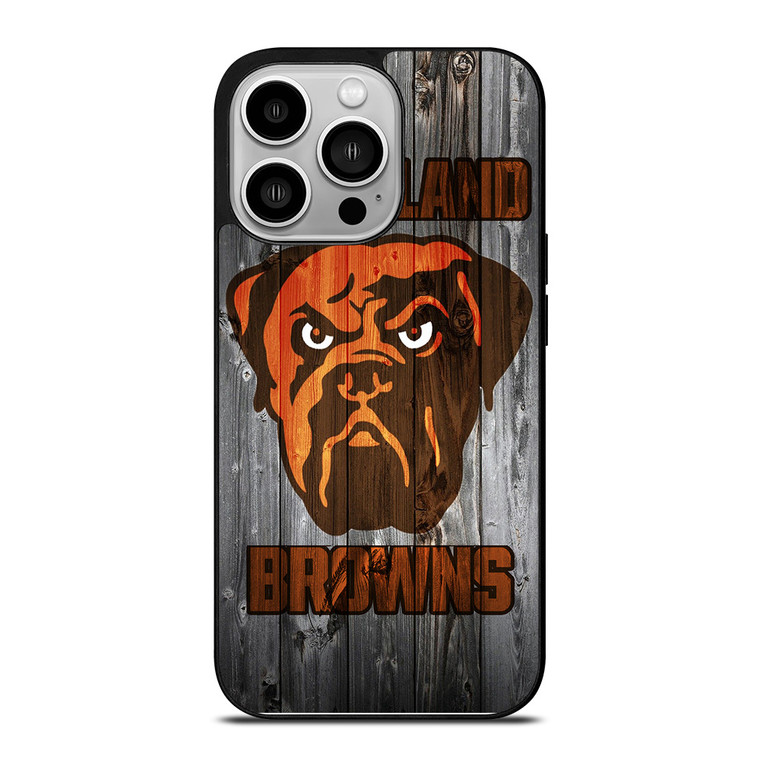 CLEVELAND BROWNS NFL FOOTBALL WOODEN LOGO iPhone 14 Pro Case Cover